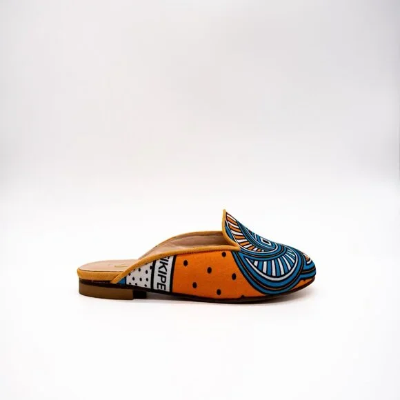 Mule, Slip On - Orange & Turquoise
